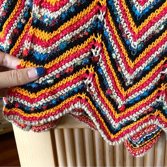 NEW Zara crochet knit chevron pattern long cardigan - Picture 8 of 11